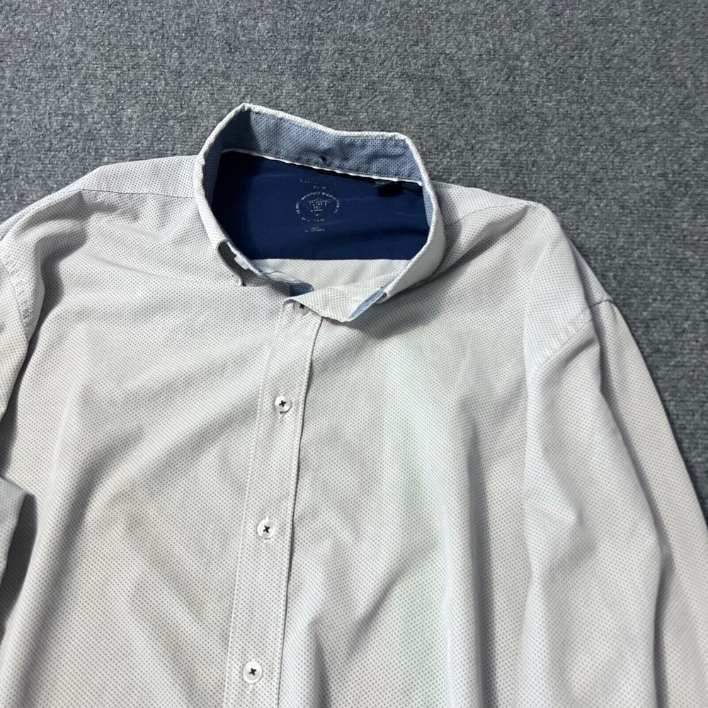 Construct Shirt Mens Extra Large White Button Up Sheer Stretch Long Sleeve‎ EUC - Picture 3 of 6
